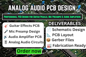 analog audio pcb design for guitar effects,mic preamp,amplifier and audio device