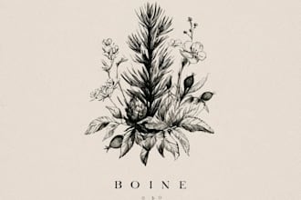 design a unique botanical boho logo