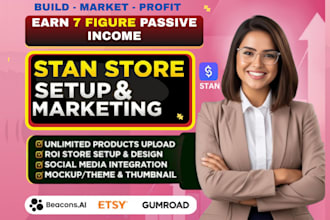 stan store setup, beacons ai, stan store marketing, gumroad store, payhip