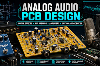 analog audio pcb design for guitar effects,mic preamp, amplifer and audio device