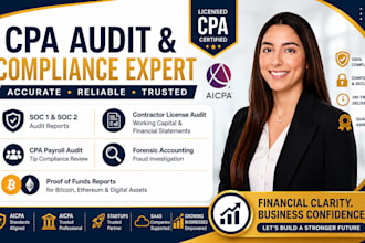 perform CPA payroll audit as auditor, tip compliance review, forensic accounting