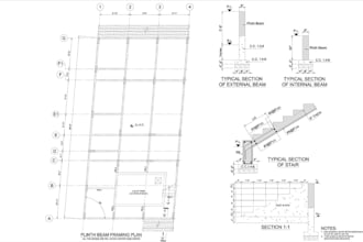 create structural drawing set for permit, foundation, roof, framing plan design