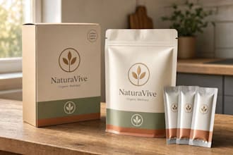 design creative box, pouch and label packaging design