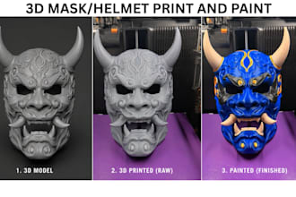 create wearable 3d print and paint cosplay mask helmet prop