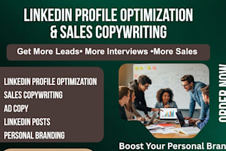 write sales copy, linkedin content, and optimize your profile, banner design