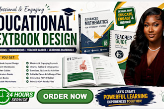 format educational textbook, design student workbook, teacher curriculum guides