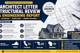 architect letter structural review and engineering report in virginia ca MD wi