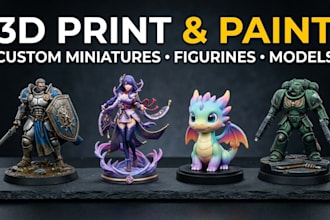 3d print and paint custom miniature, figurine and models
