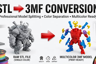 prepare print ready 3mf files from stl for multicolor printing