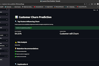 build ml models, data analysis and predictive analytics