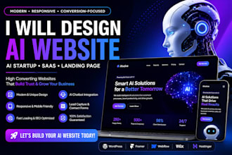 build modern ai website ai startup website saas landing page