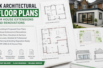 create UK architectural floor plans for extensions and renovations