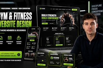 design gym website, fitness website, sports academy website