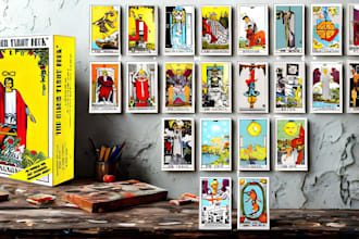 design custom tarot cards oracle deck mystical card illustration zodiac game art