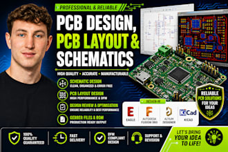 do pcb design, pcb layout and schematics, pcb in eagle, fusion360, altium, kicad
