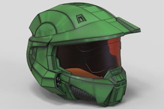 design 3d helmet model, cosplay helmet stl cad glb for 3d printing
