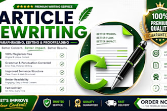 do article rewriting and content editing