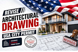 draw sign architectural floor plan, commercial architect patio USA city permit
