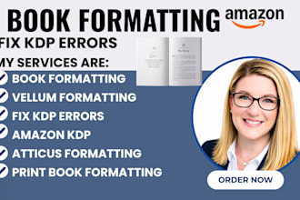 fix KDP errors, vellum book formatting, ingramspark interior design