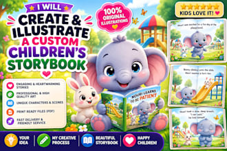 create and illustrate a complete custom children s storybook