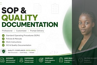 write professional sops, quality manuals and work instructions