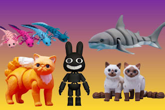 sculpt 3d articulated model flexi toy bjd model fidget toy model for 3d printing