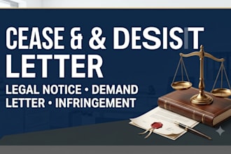 draft a cease and desist letter, legal notice or demand letter