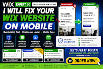 fix your wix website mobile view, overlapping text and responsive layout bugs