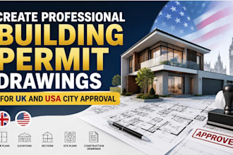 create professional building permit drawings for UK and USA city approval
