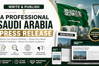 write and publish a professional saudi arabia press release