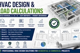 do hvac cooling load calculation and hvac design drawings  for your project