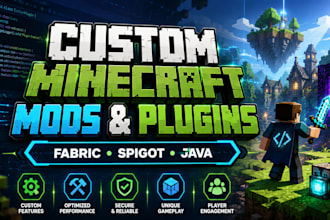 create custom minecraft fabric mods and spigot plugins