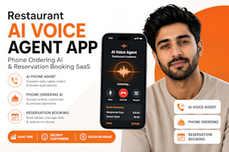 build restaurant ai voice agent app, phone ordering ai, reservation booking saas
