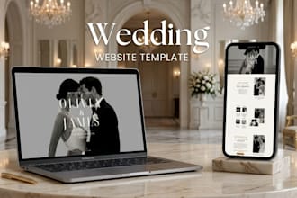 design a luxury editable canva wedding website with rsvp
