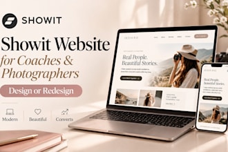 design or redesign showit website for coaches and photographers