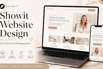 design or redesign showit website for coaches and photographers