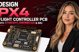 design px4 flight controller pcb with stm32h7 dronecan and imu