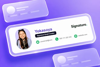 design clickable HTML email signature for gmail, outlook and apple mail