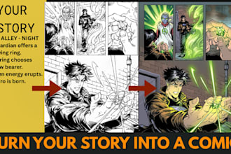 draw american horror comic book pages and graphic novel art