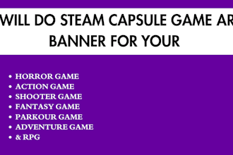 design professional steam capsule art, header image and banners for games