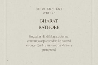 write engaging hindi blog articles and content for you