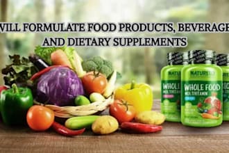 formulate food products, beverages, and dietary supplements