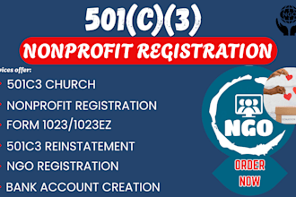 do 501c3 non profit registration, reinstate 501c3 for ngo, church file form 1023