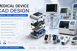 design 3d product medical healthcare device enclosure biotech cad model lab equi