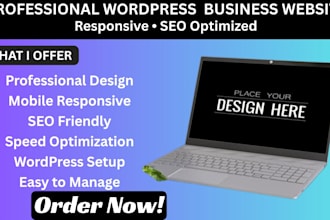 build professional wordpress business website responsive mobile  SEO optimized