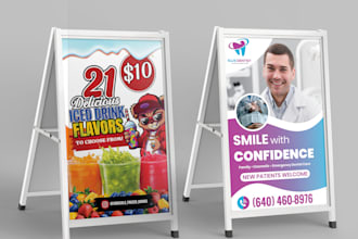 do custom a frame sign and any signage design