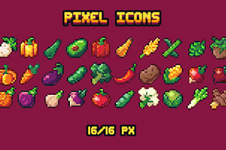 draw 16x16 custom pixel  icons for your game