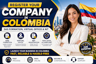 register your company in colombia, SAS formation, virtual office and nit