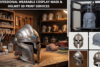 3d print and paint cosplay helmet, 3d mask, armor and wearable cosplay props