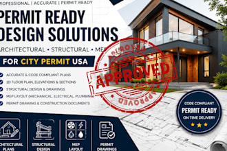 design permit ready, structural, architectural plan, floor plan, for city permit